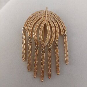 Sarah Coventry Brooch Vintage Mid Century Modern Gold Tone Articulated Sunburst